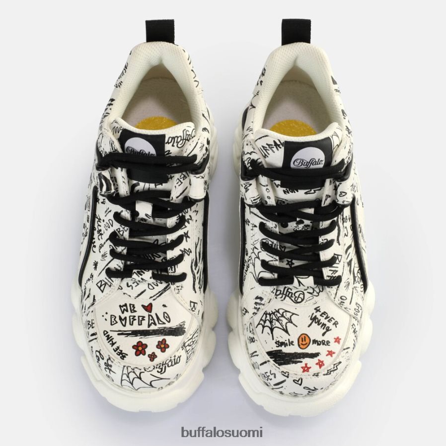 cld corin graffiti lenkkarit matalat vegaaniset DZ48H4140 valkoinen musta Buffalo |lenkkarit