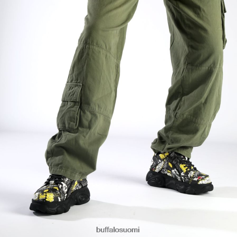 cld corin lenkkari matala vegaaninen DZ48H4209 graffiti musta Buffalo |lenkkarit