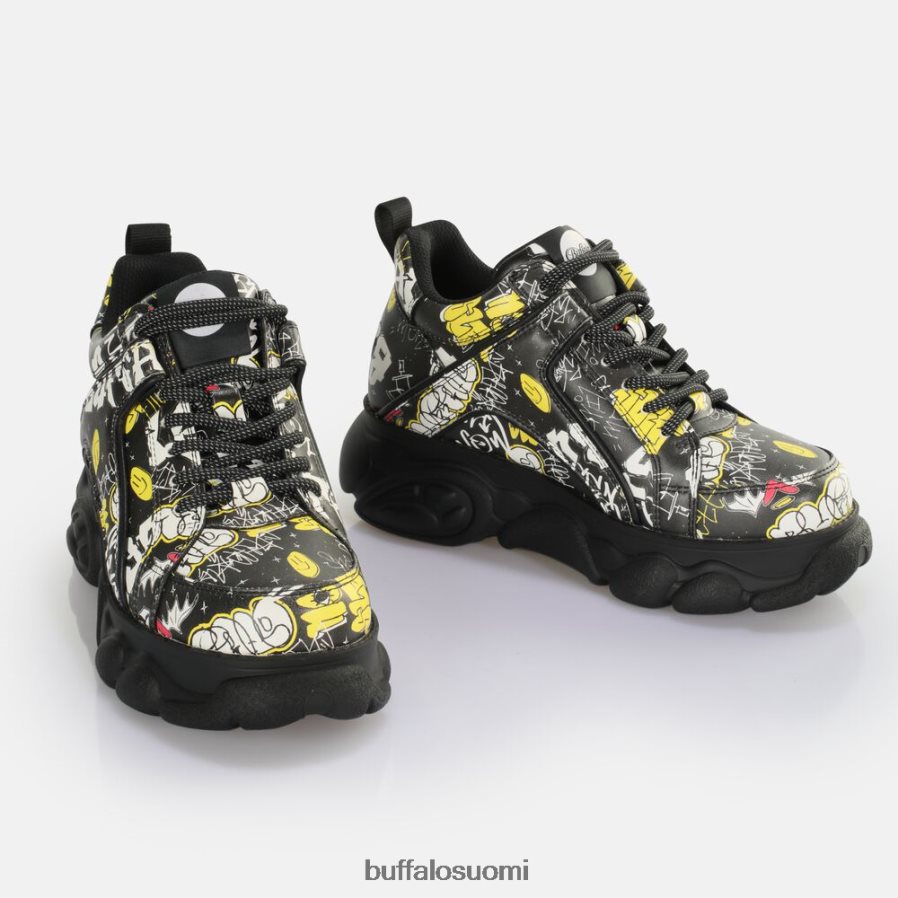 cld corin lenkkari matala vegaaninen DZ48H4209 graffiti musta Buffalo |lenkkarit