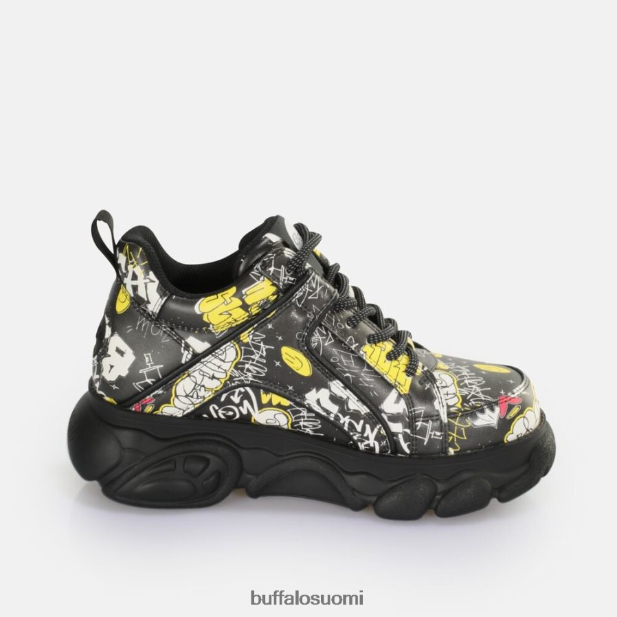 cld corin lenkkari matala vegaaninen DZ48H4209 graffiti musta Buffalo |lenkkarit