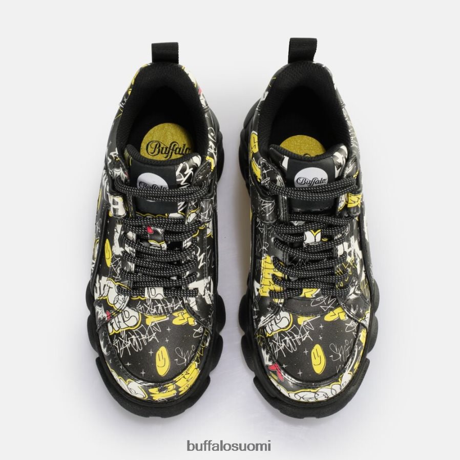 cld corin lenkkari matala vegaaninen DZ48H4209 graffiti musta Buffalo |lenkkarit