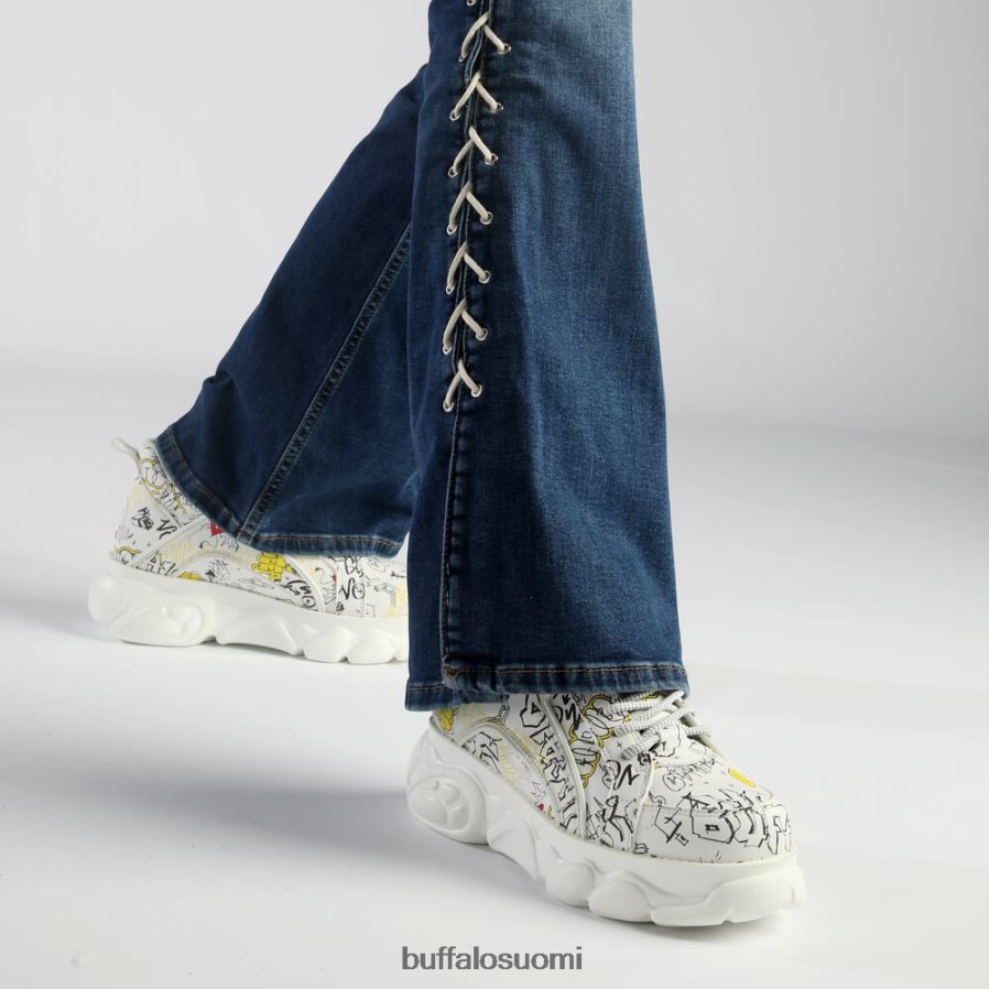 cld corin lenkkari matala vegaaninen DZ48H4210 graffiti valkoinen Buffalo |lenkkarit