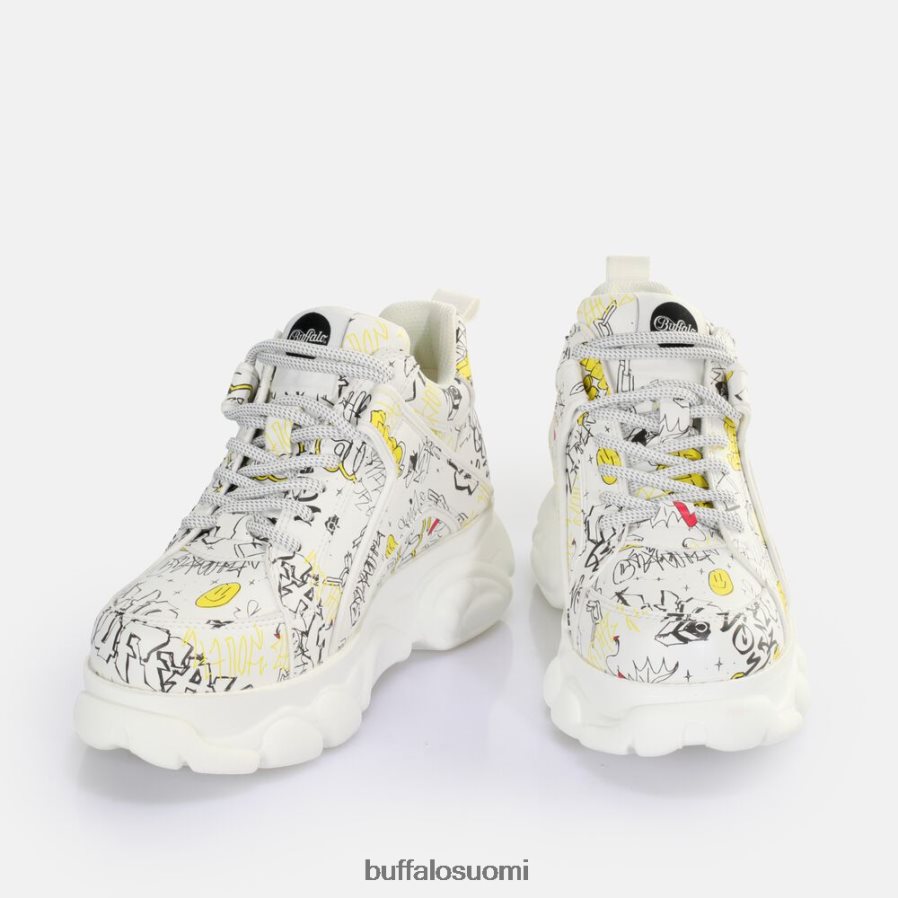 cld corin lenkkari matala vegaaninen DZ48H4210 graffiti valkoinen Buffalo |lenkkarit