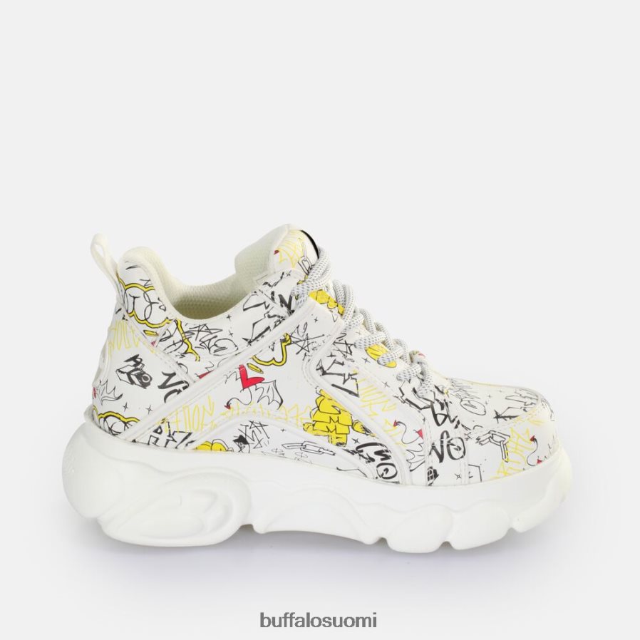 cld corin lenkkari matala vegaaninen DZ48H4210 graffiti valkoinen Buffalo |lenkkarit