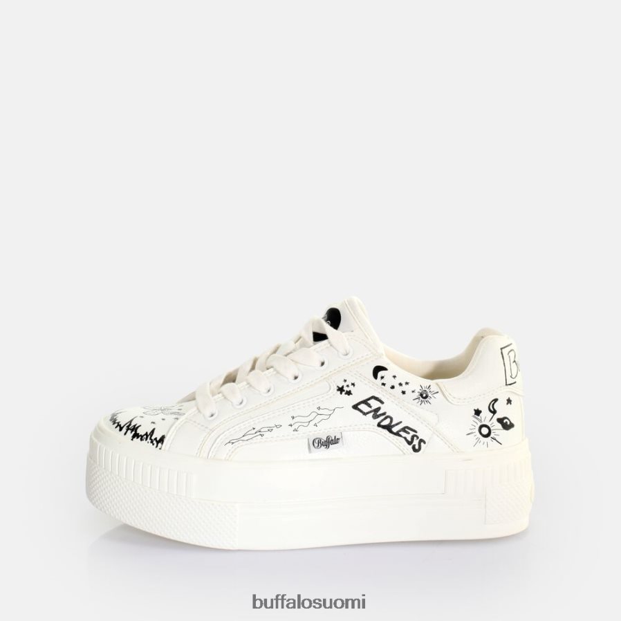 paritettu laceup lo sneaker matala vegaani DZ48H4545 valkoinen graffiti Buffalo |lenkkarit