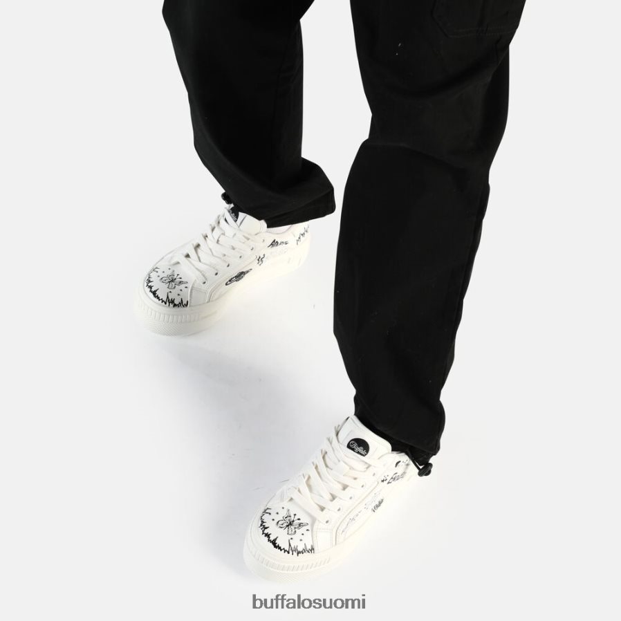 paritettu laceup lo sneaker matala vegaani DZ48H4545 valkoinen graffiti Buffalo |lenkkarit