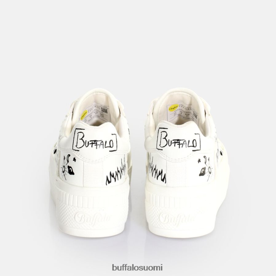 paritettu laceup lo sneaker matala vegaani DZ48H4545 valkoinen graffiti Buffalo |lenkkarit