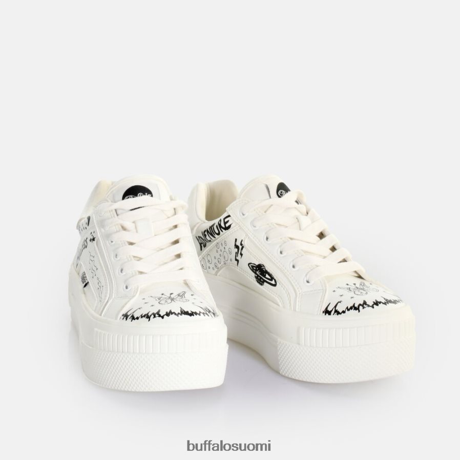 paritettu laceup lo sneaker matala vegaani DZ48H4545 valkoinen graffiti Buffalo |lenkkarit