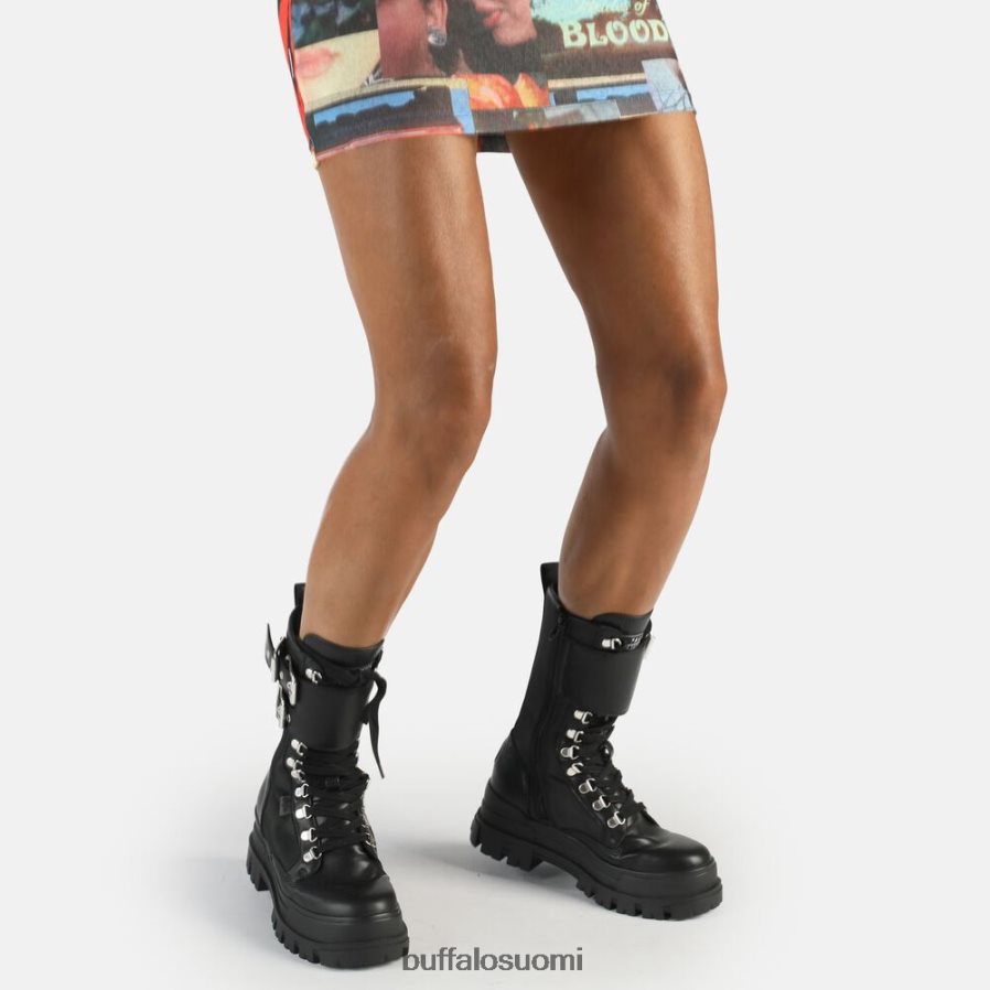 aspha com teräsnauha hi vegan nappa/nylon DZ48H4689 musta Buffalo |saappaat