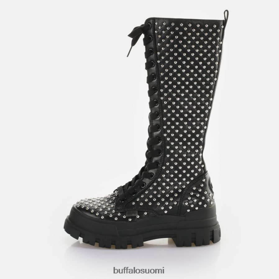 aspha on pin laceup hi boot vegan DZ48H4507 musta Buffalo |saappaat