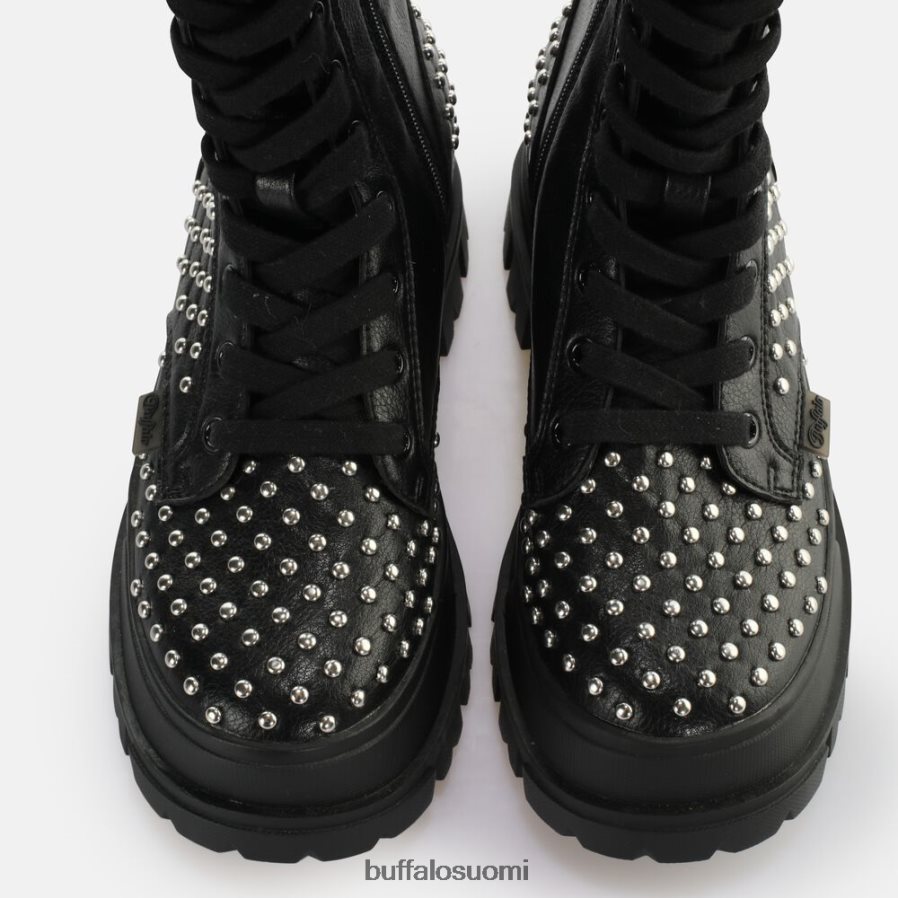 aspha on pin laceup hi boot vegan DZ48H4507 musta Buffalo |saappaat