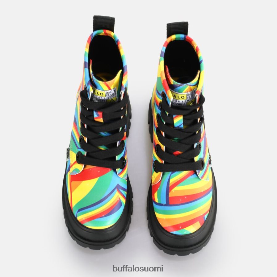 aspha lace up hei nilkka-saappaat vegaani DZ48H4370 musta sateenkaari Buffalo |saappaat