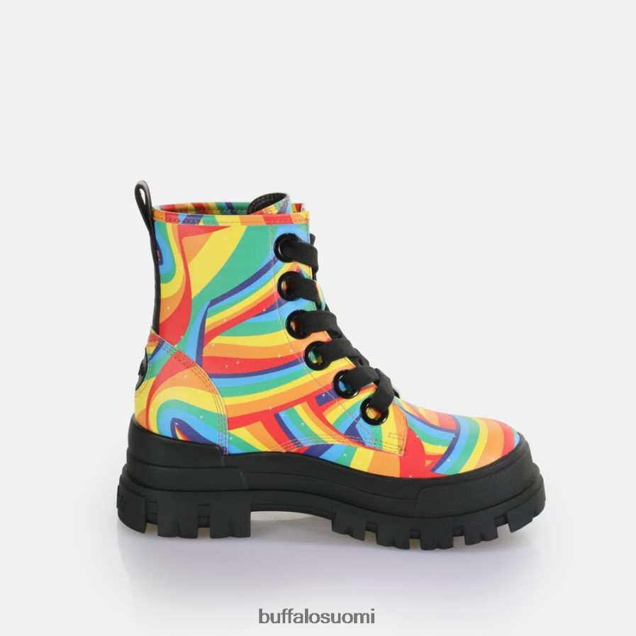 aspha lace up hei nilkka-saappaat vegaani DZ48H4370 musta sateenkaari Buffalo |saappaat