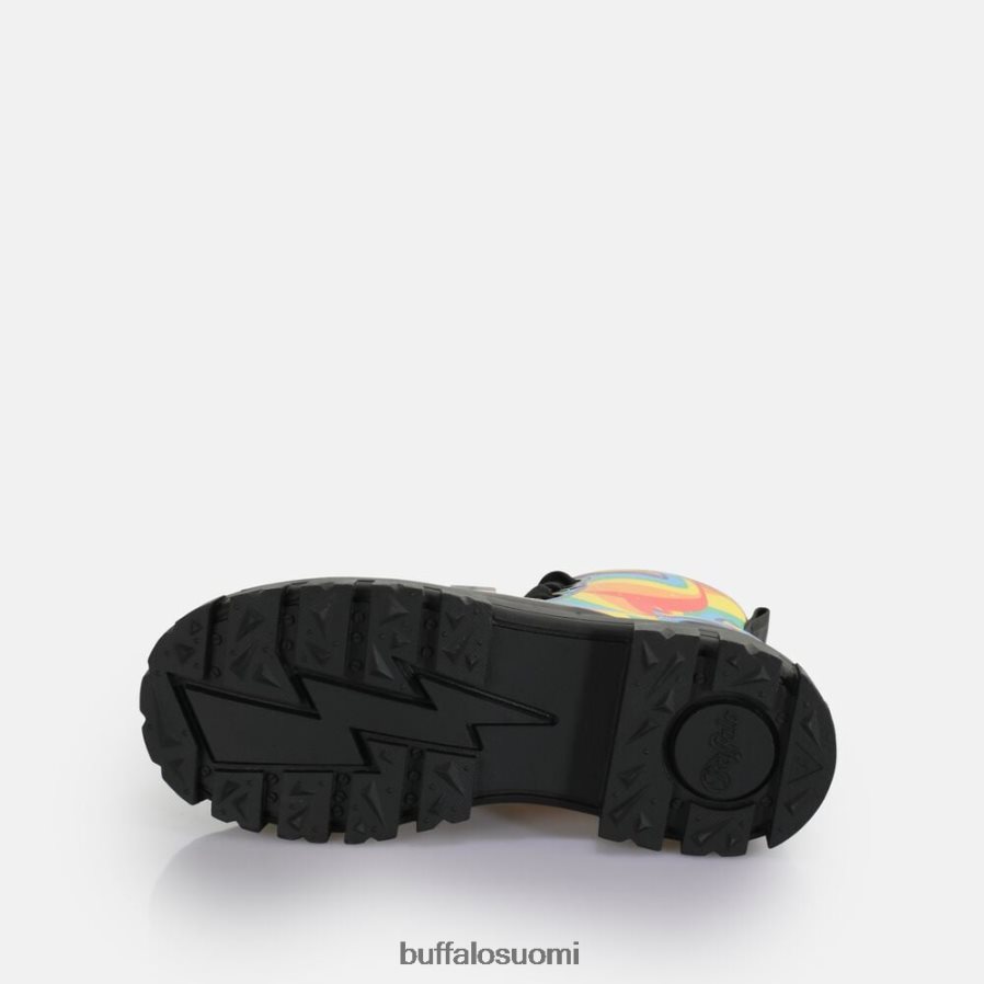 aspha lace up hei nilkka-saappaat vegaani DZ48H4370 musta sateenkaari Buffalo |saappaat