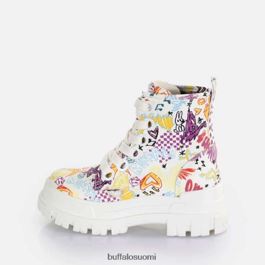 aspha lace up hei nilkka-saappaat vegaani DZ48H4375 valkoinen graffiti Buffalo |saappaat