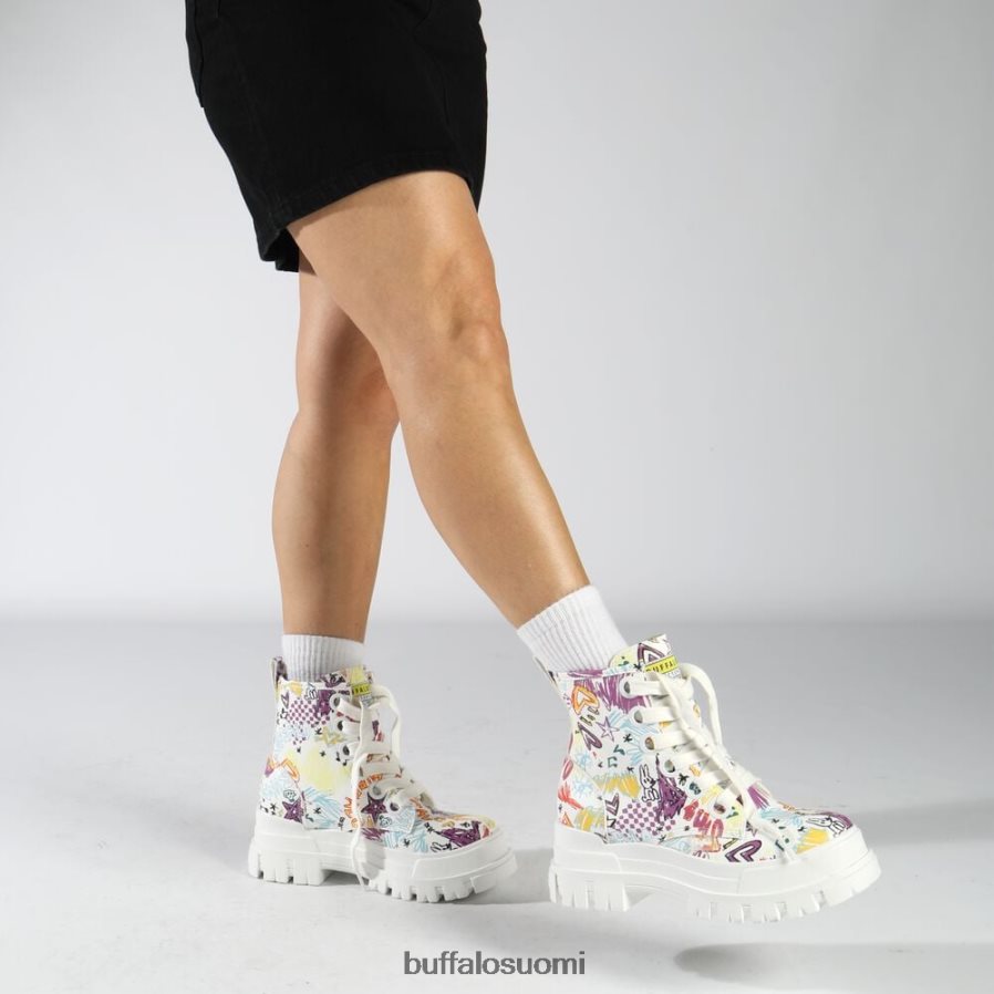 aspha lace up hei nilkka-saappaat vegaani DZ48H4375 valkoinen graffiti Buffalo |saappaat
