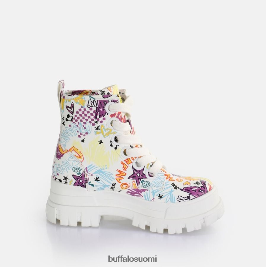 aspha lace up hei nilkka-saappaat vegaani DZ48H4375 valkoinen graffiti Buffalo |saappaat