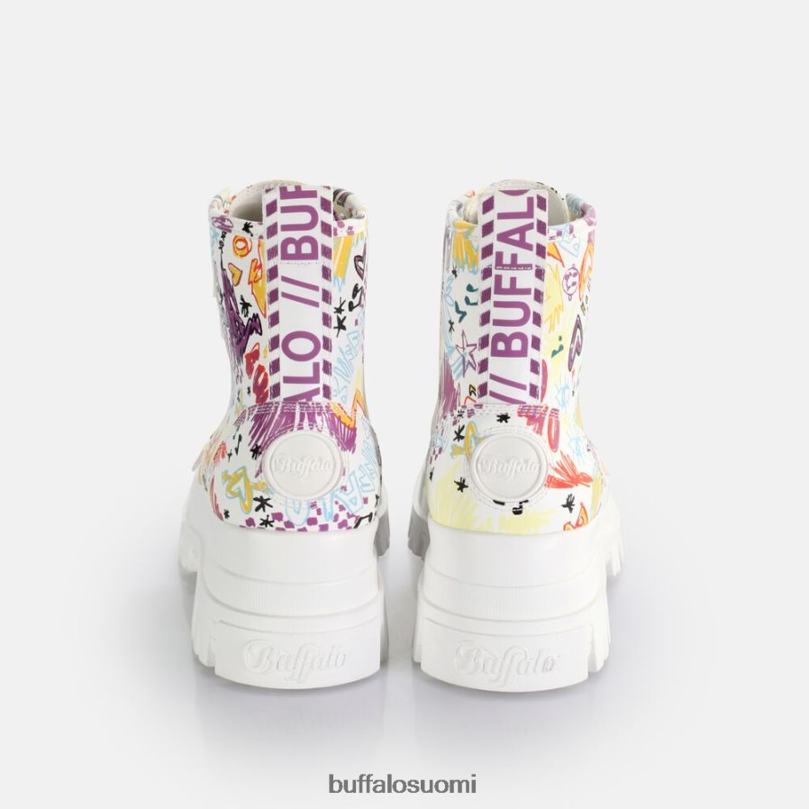 aspha lace up hei nilkka-saappaat vegaani DZ48H4375 valkoinen graffiti Buffalo |saappaat