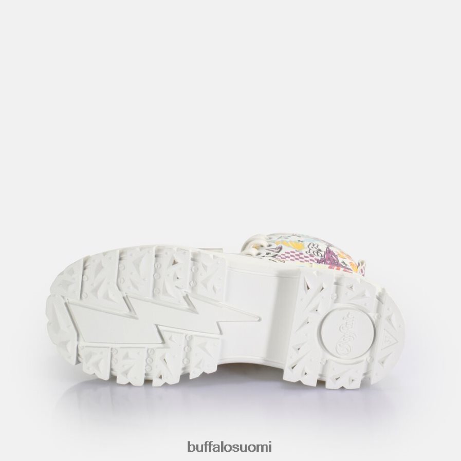 aspha lace up hei nilkka-saappaat vegaani DZ48H4375 valkoinen graffiti Buffalo |saappaat