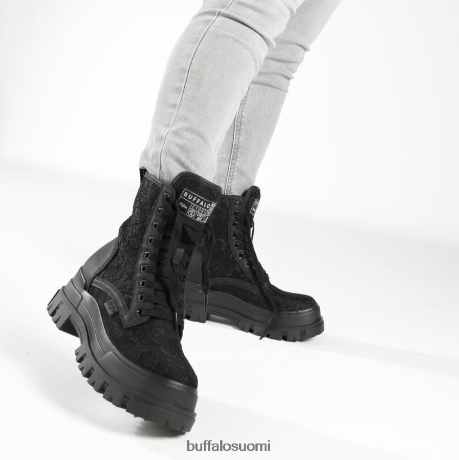 aspha lace up hei nilkka-saappaat vegaani DZ48H4431 musta Buffalo |saappaat