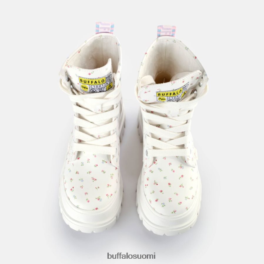 aspha lace up hei nilkkurit vegaani DZ48H4412 valkoinen/kukkia Buffalo |saappaat