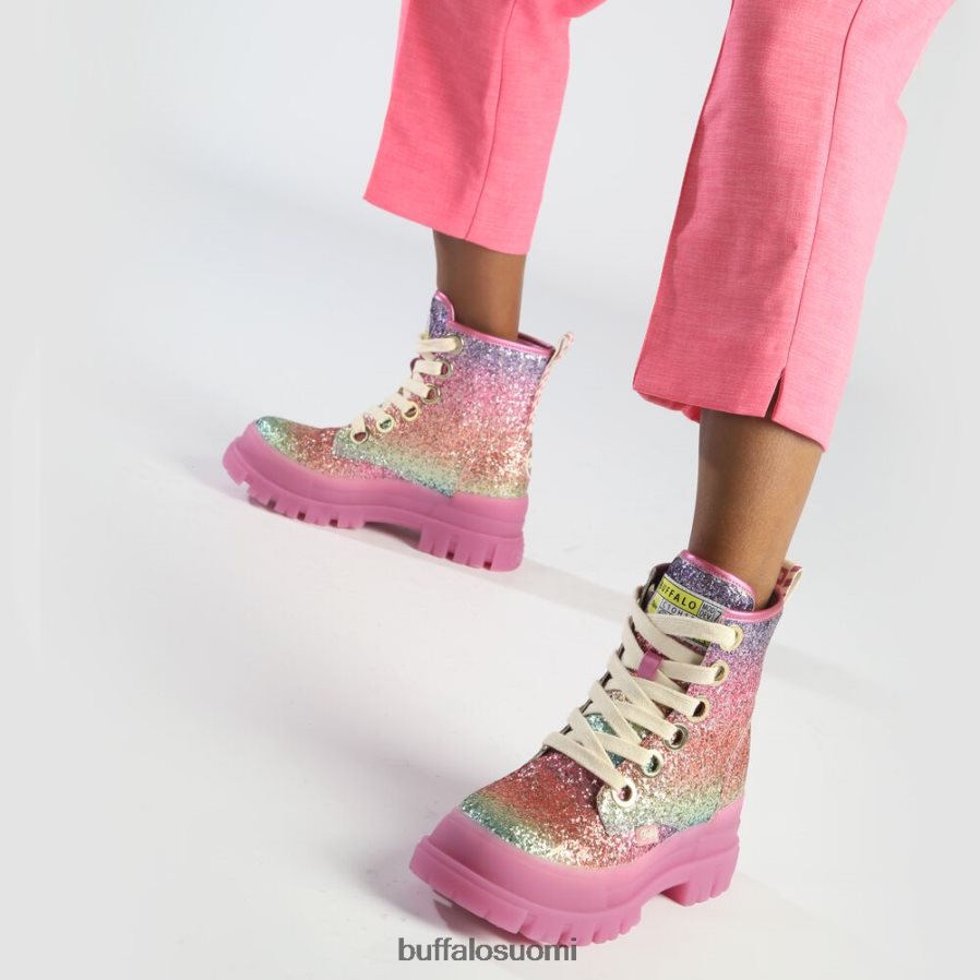 aspha lace up hi ankle boot vegaani DZ48H4373 fuksia Buffalo |saappaat