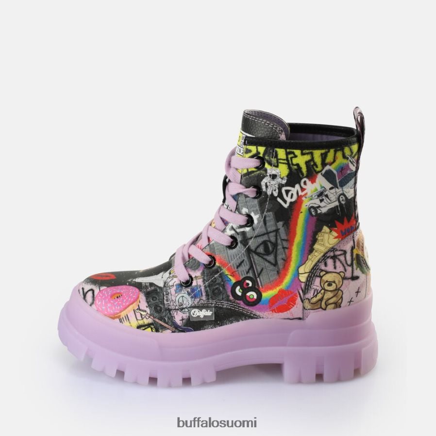 aspha lace up hi ankle boot vegaani DZ48H4436 violetti/musta graffiti Buffalo |saappaat