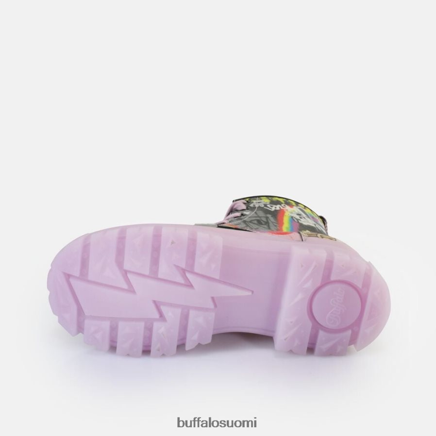 aspha lace up hi ankle boot vegaani DZ48H4436 violetti/musta graffiti Buffalo |saappaat