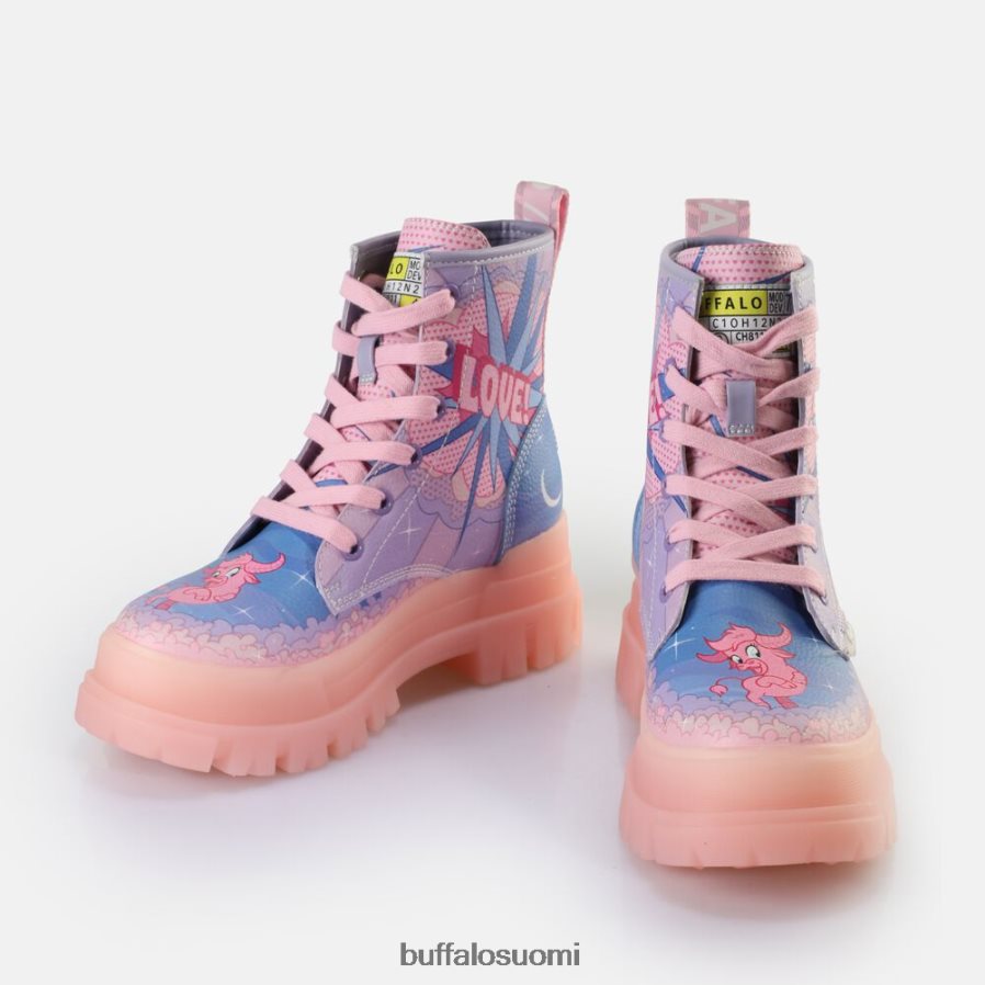 aspha lace up hi ankle boot vegaani DZ48H4437 violetti rakkaus Buffalo |saappaat