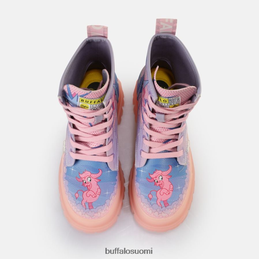 aspha lace up hi ankle boot vegaani DZ48H4437 violetti rakkaus Buffalo |saappaat