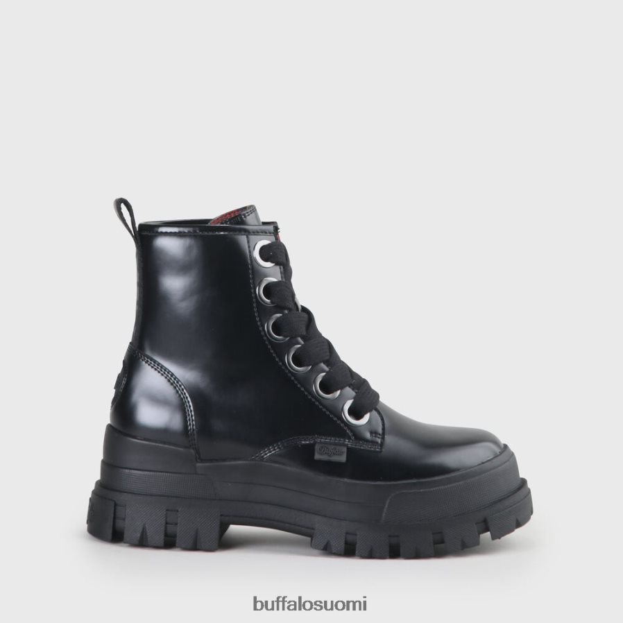 aspha lace up hi bootie flat vegaani DZ48H4847 musta Buffalo |saappaat