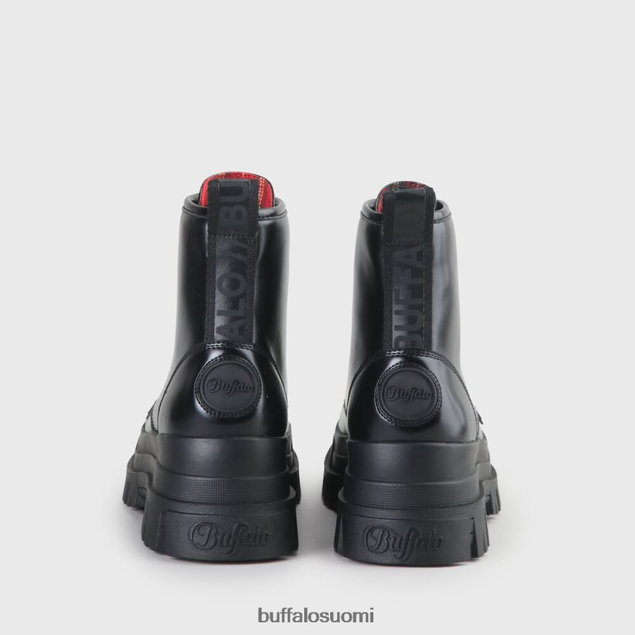 aspha lace up hi bootie flat vegaani DZ48H4847 musta Buffalo |saappaat