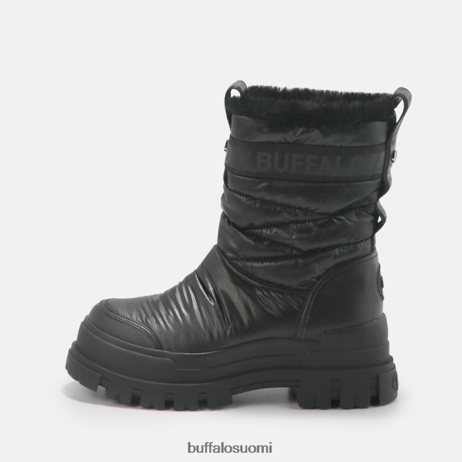 aspha quilt bootie flat vegaani DZ48H4483 musta Buffalo |saappaat