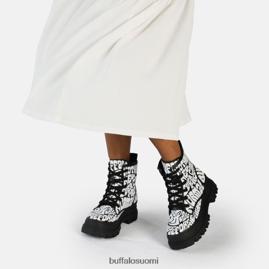 aspha rld laceup mid nilk-boot vegaani DZ48H4914 musta aop Buffalo |saappaat