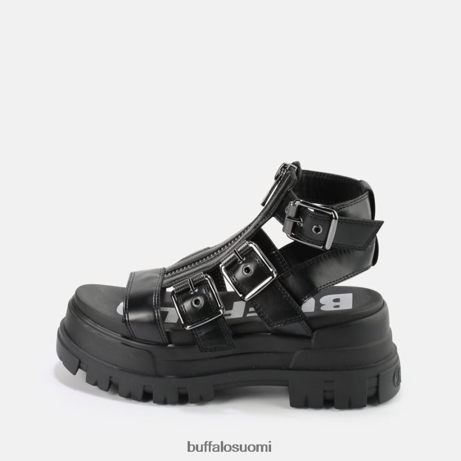 Vegaaniset gld vetoketjulliset sandaalit DZ48H4406 musta Buffalo |sandaalit