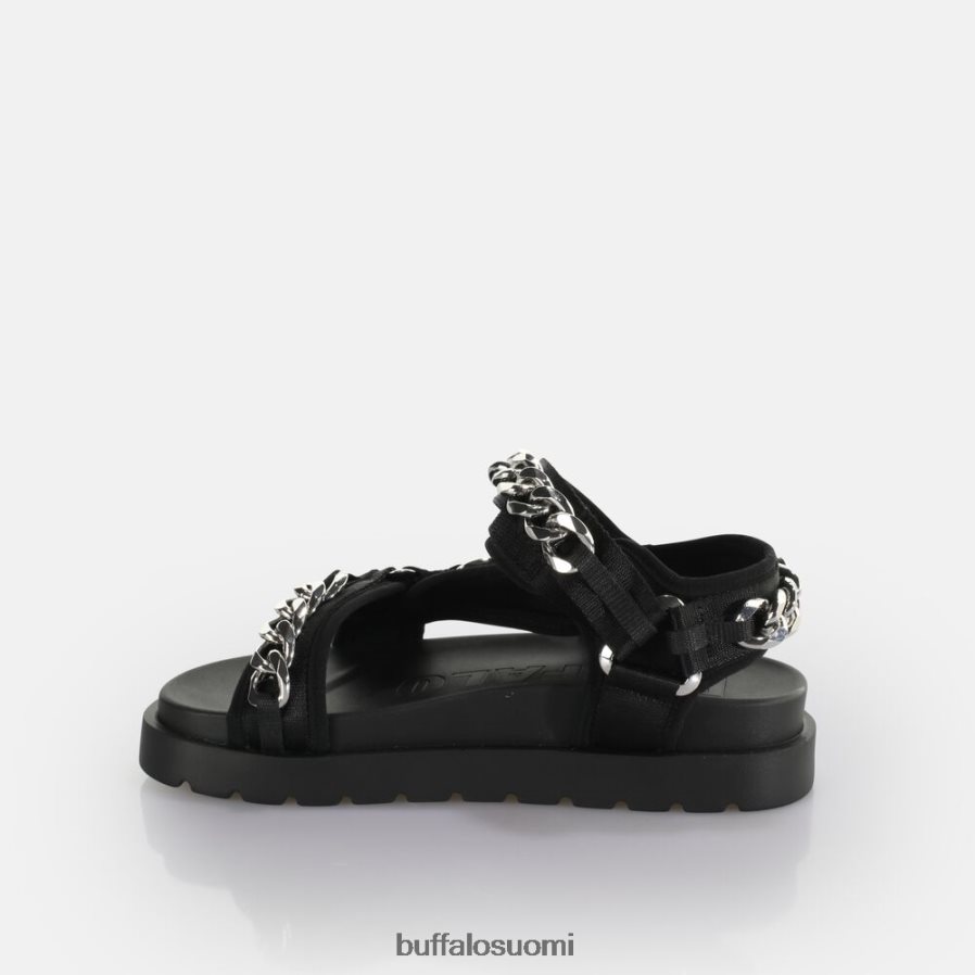 eve track c platform slide vegaani DZ48H4384 musta/hopea Buffalo |sandaalit