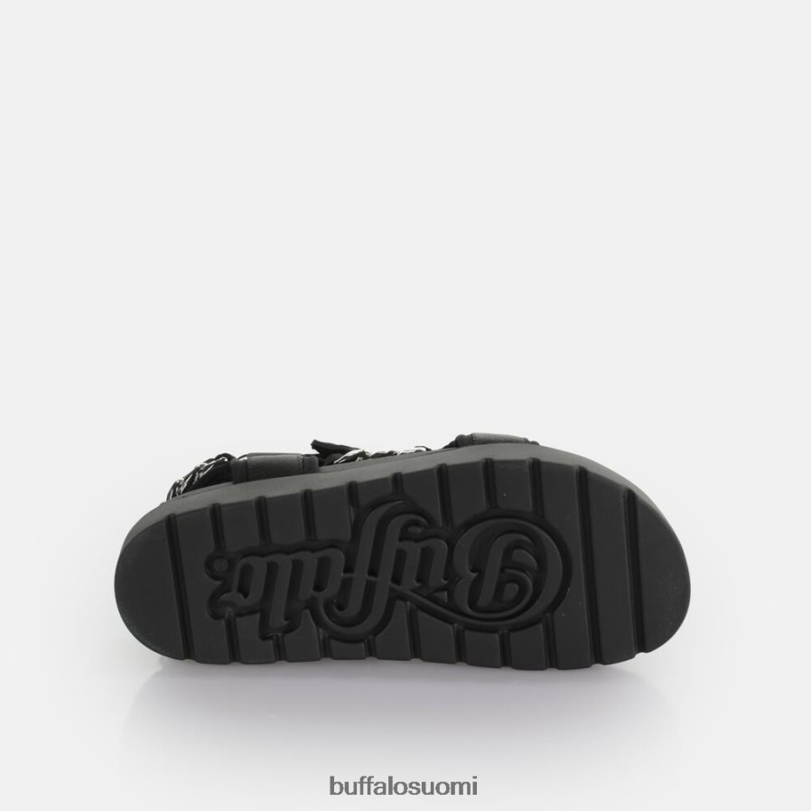 eve track c platform slide vegaani DZ48H4384 musta/hopea Buffalo |sandaalit