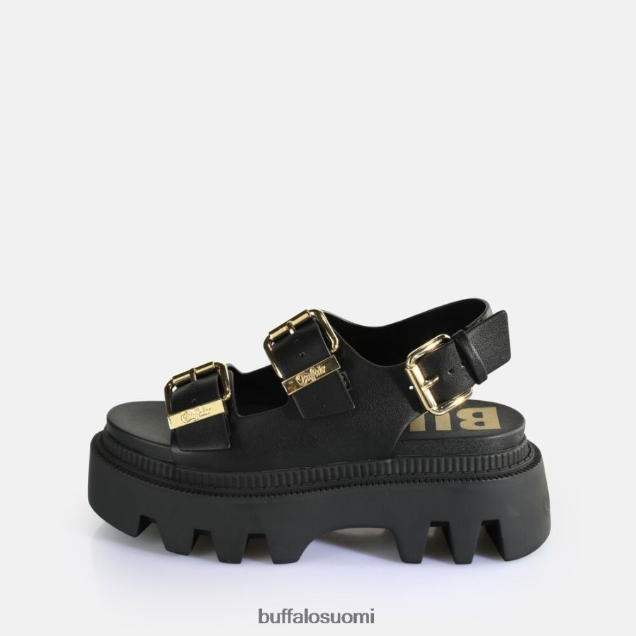 vegaaninen kasvisto sandaaleissa DZ48H4106 musta Buffalo |sandaalit