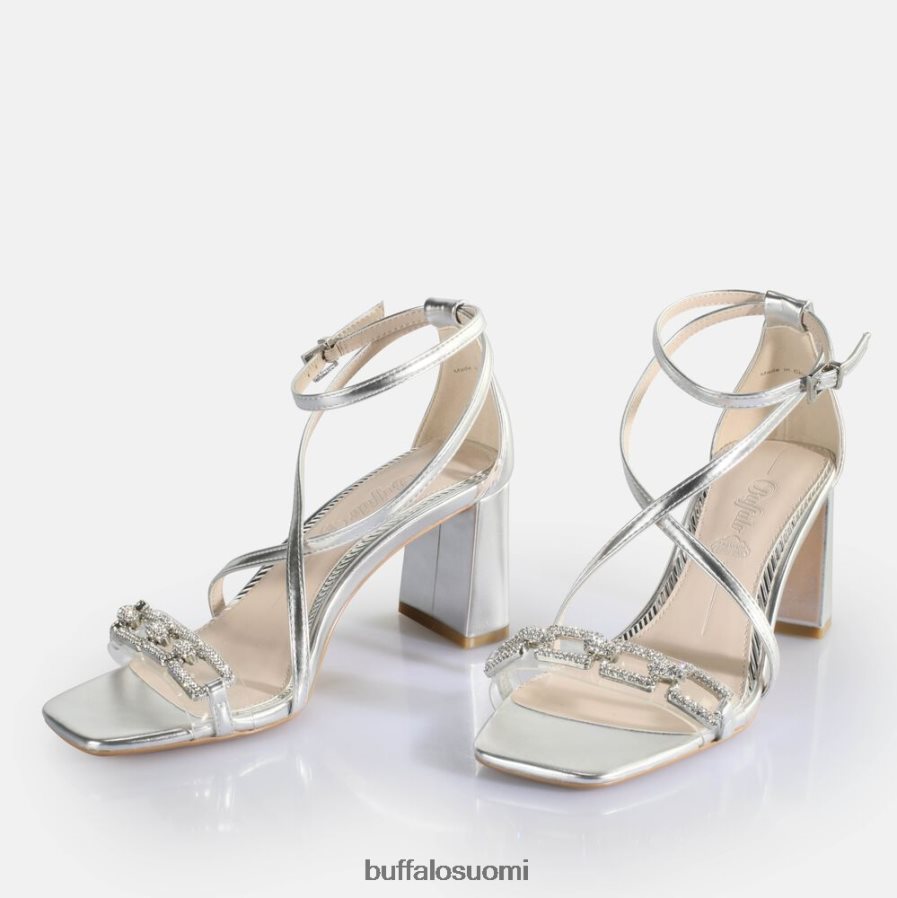 April glam korkokengät sandaalit vegaaniset DZ48H485 hopea Buffalo |sandaalit