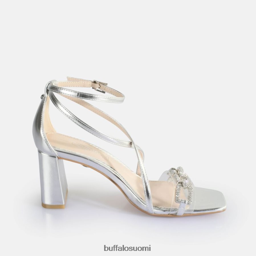 April glam korkokengät sandaalit vegaaniset DZ48H485 hopea Buffalo |sandaalit