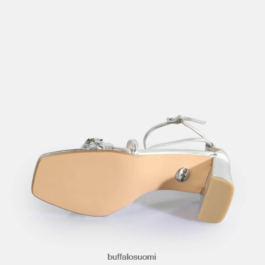 April glam korkokengät sandaalit vegaaniset DZ48H485 hopea Buffalo |sandaalit