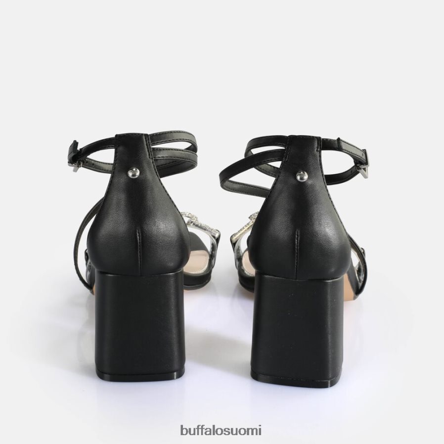 April glam korkokengät sandaalit vegaaniset DZ48H486 musta Buffalo |sandaalit