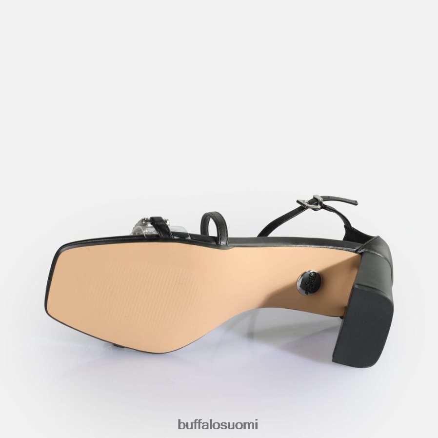 April glam korkokengät sandaalit vegaaniset DZ48H486 musta Buffalo |sandaalit