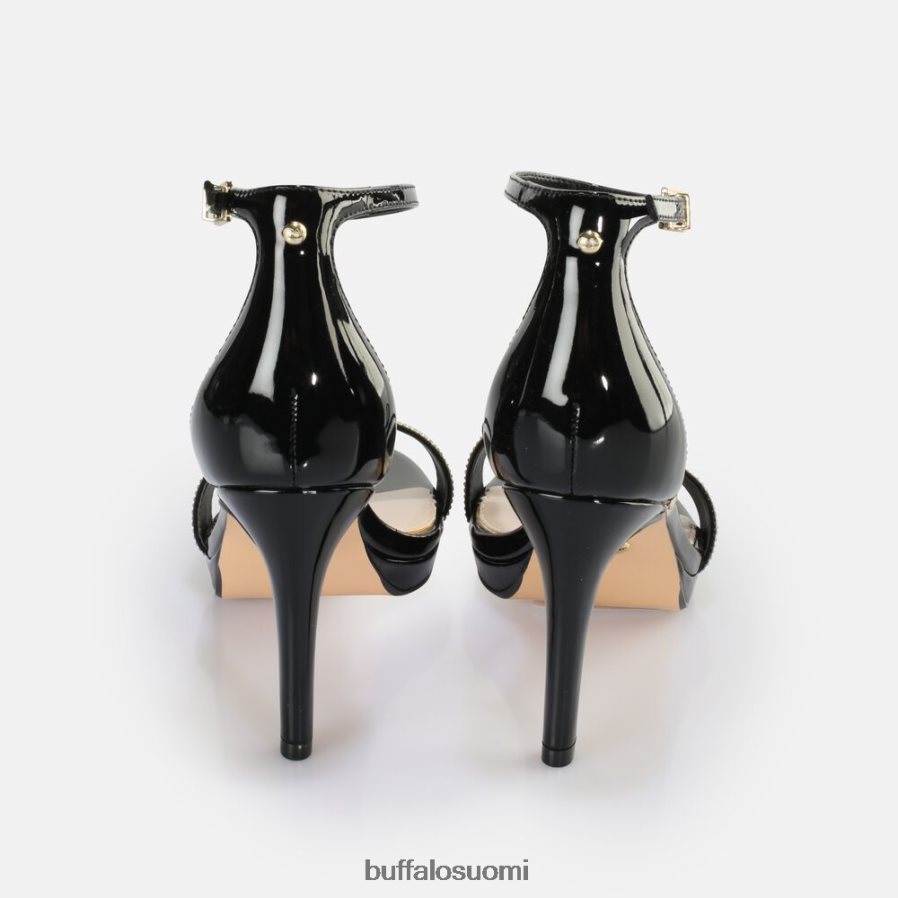 Monroe 2-korkoiset sandaalit, vegaani DZ48H4222 musta kulta Buffalo |sandaalit