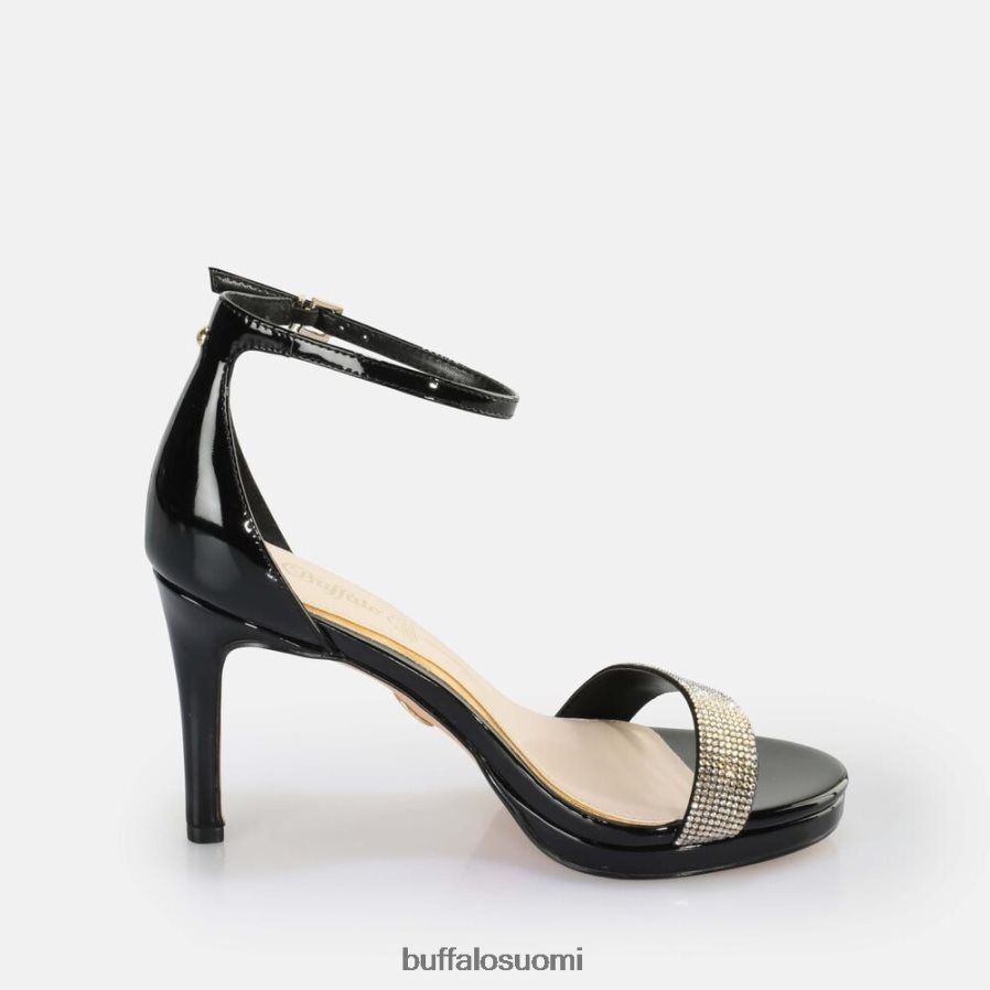 Monroe 2-korkoiset sandaalit, vegaani DZ48H4222 musta kulta Buffalo |sandaalit
