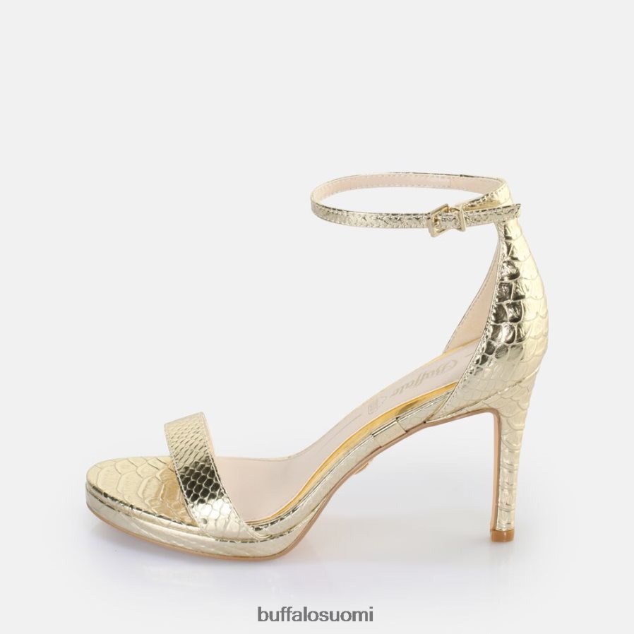 Monroe 2-korkoiset sandaalit, vegaani DZ48H4230 käärme kultaa Buffalo |sandaalit