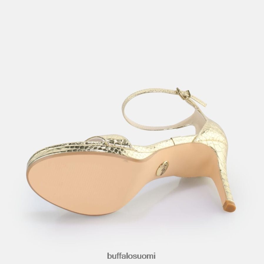 Monroe 2-korkoiset sandaalit, vegaani DZ48H4230 käärme kultaa Buffalo |sandaalit