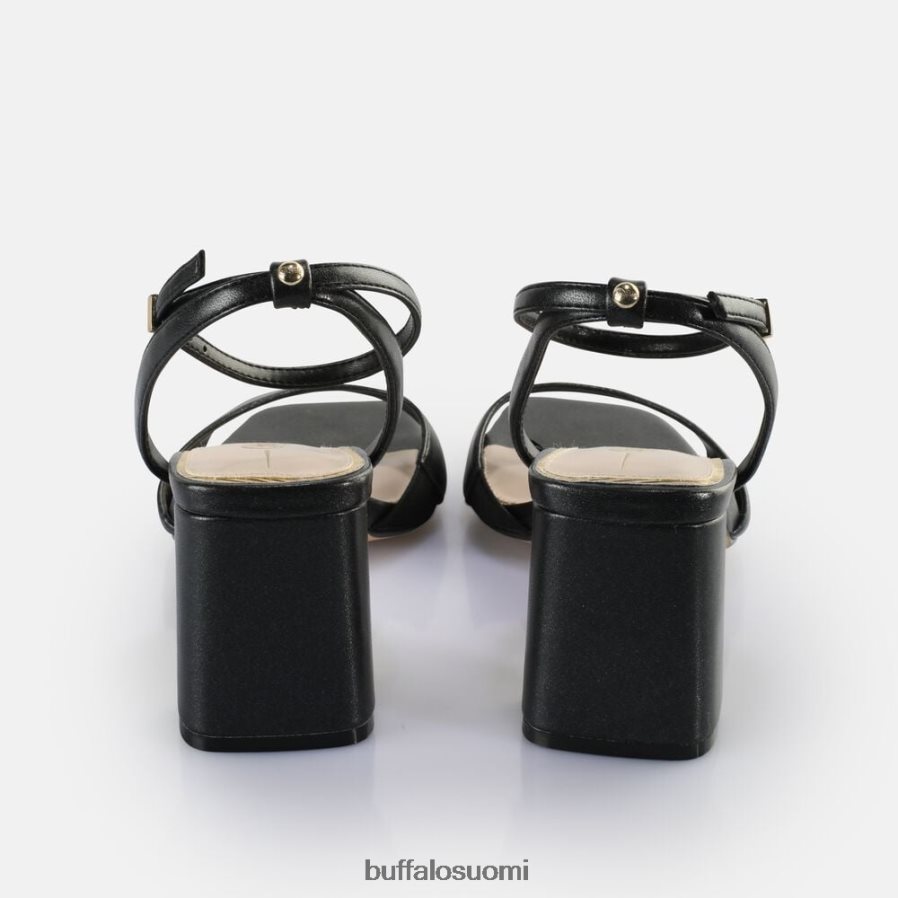 huhtikuu siistikorkoiset sandaalit vegaaniset DZ48H4245 helmen musta Buffalo |sandaalit