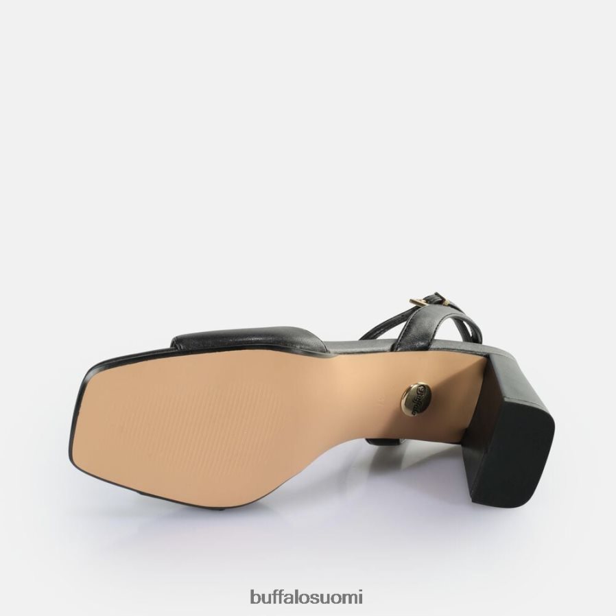 huhtikuu siistikorkoiset sandaalit vegaaniset DZ48H4245 helmen musta Buffalo |sandaalit