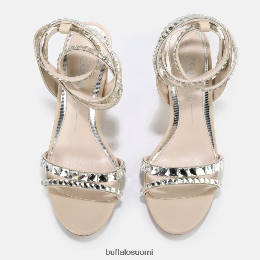 jean glam korkeakorkoiset sandaalit vegaani DZ48H4862 valkoinen Buffalo |sandaalit